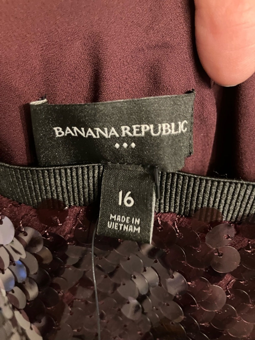 Banana Republic Factory Deep Plum Sequin Midi Skirt - Picture 3 of 4